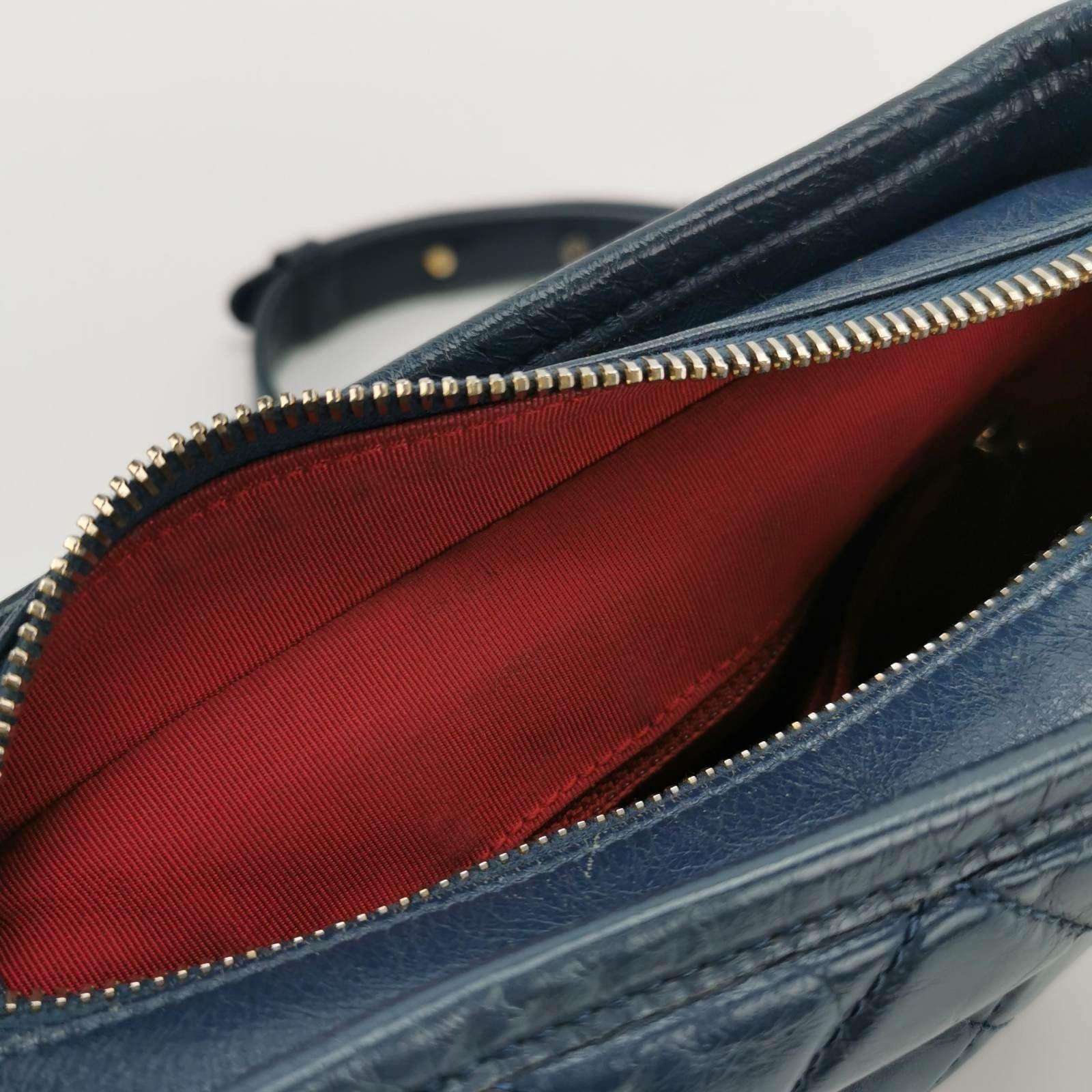 Chanel Gabrielle Hobo 2016 Navy Leather Small Crossbody Bag 7