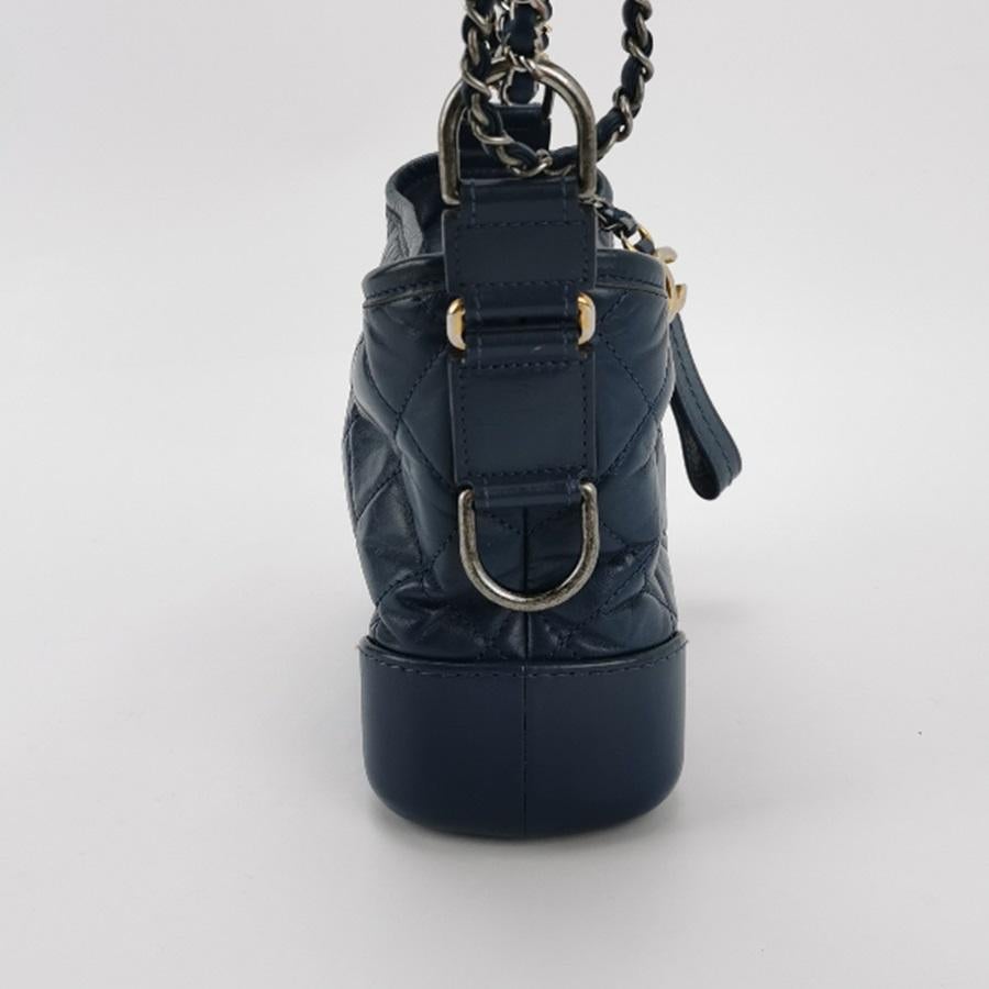 Black Chanel Gabrielle Hobo 2016 Navy Leather Small Crossbody Bag