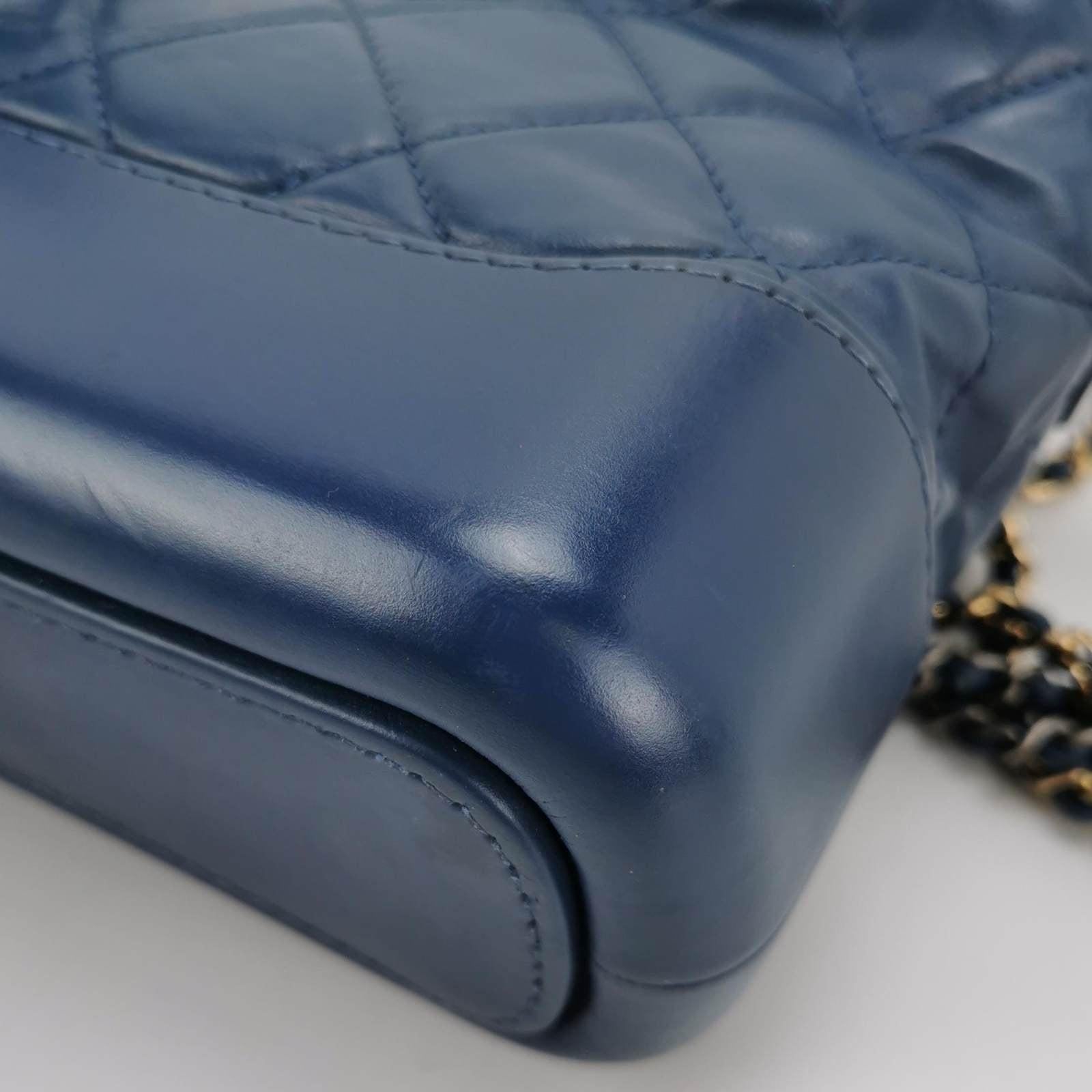 Chanel Gabrielle Hobo 2016 Navy Leather Small Crossbody Bag 4