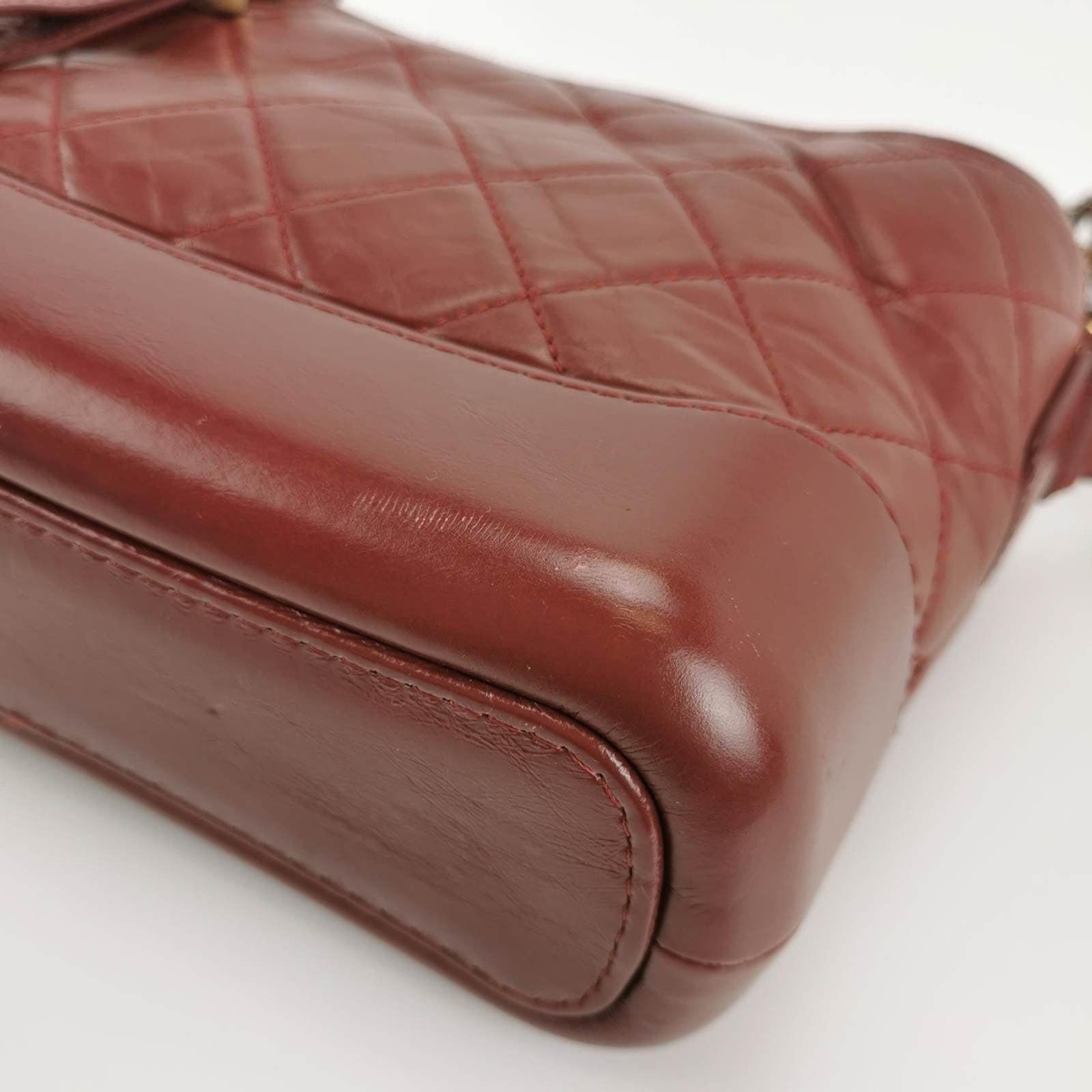 Chanel Gabrielle Hobo 2018 Burgundy Leather Small Crossbody Bag 7