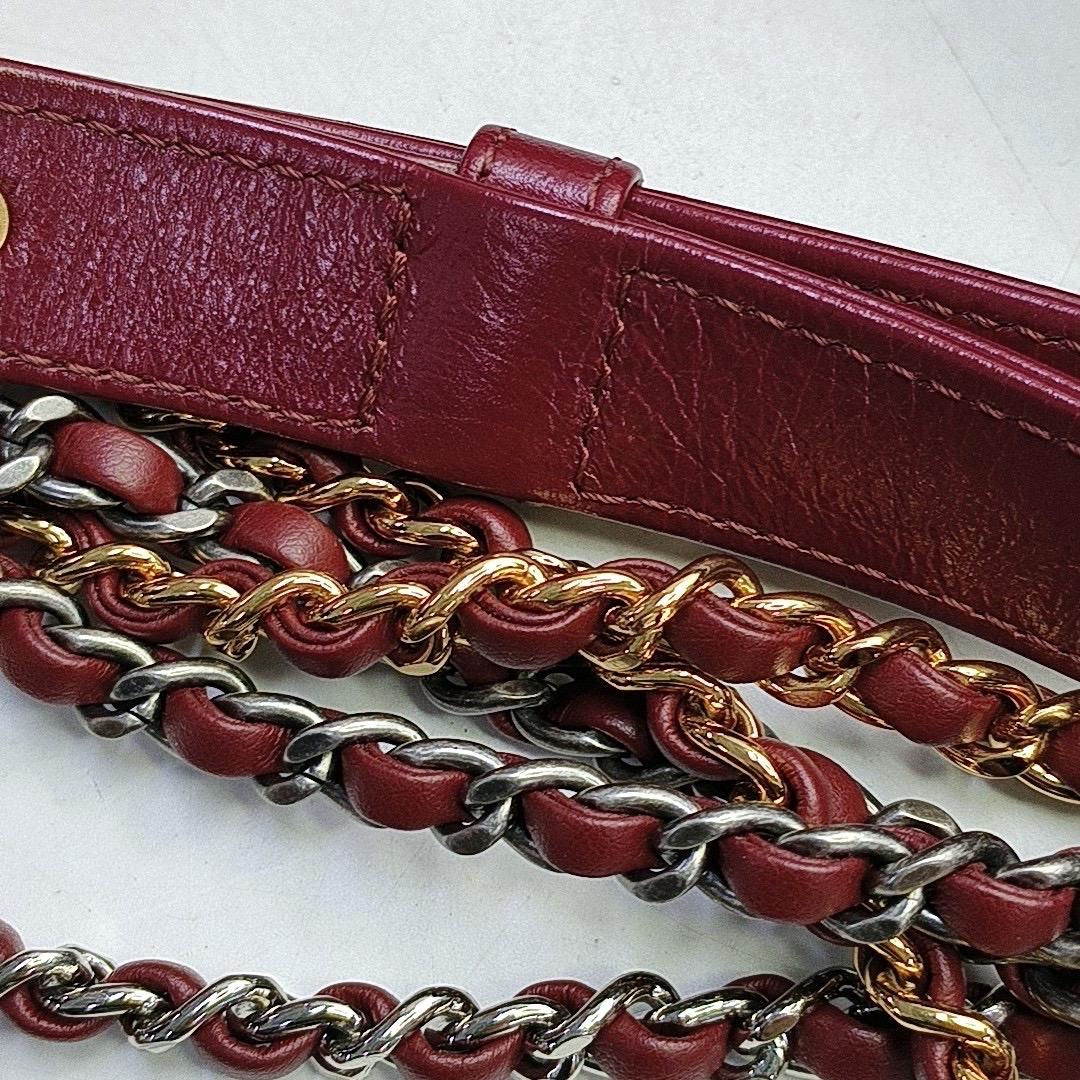 Chanel Gabrielle Hobo 2018 Burgundy Leather Small Crossbody Bag For Sale 7