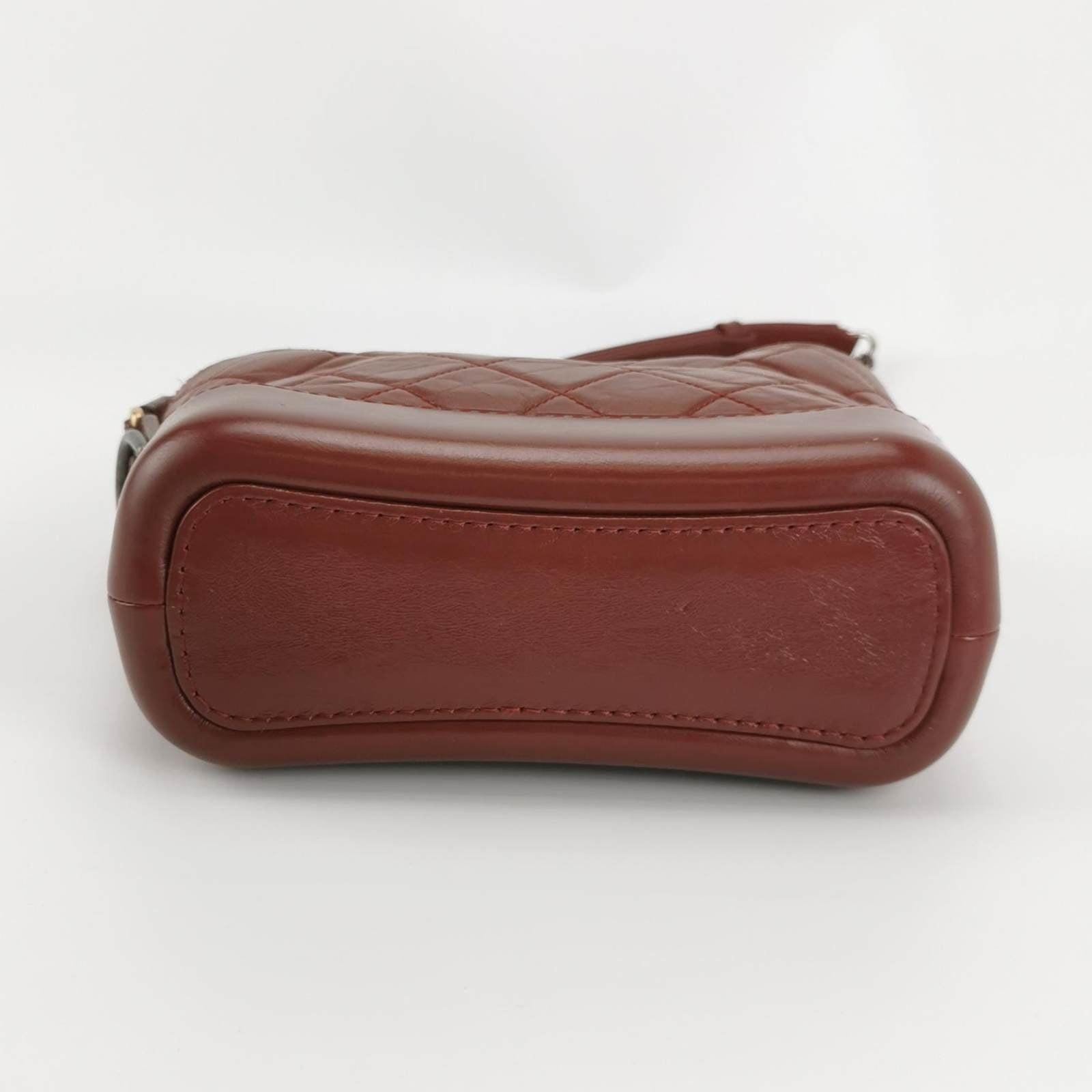 Chanel Gabrielle Hobo 2018 Burgundy Leather Small Crossbody Bag 3