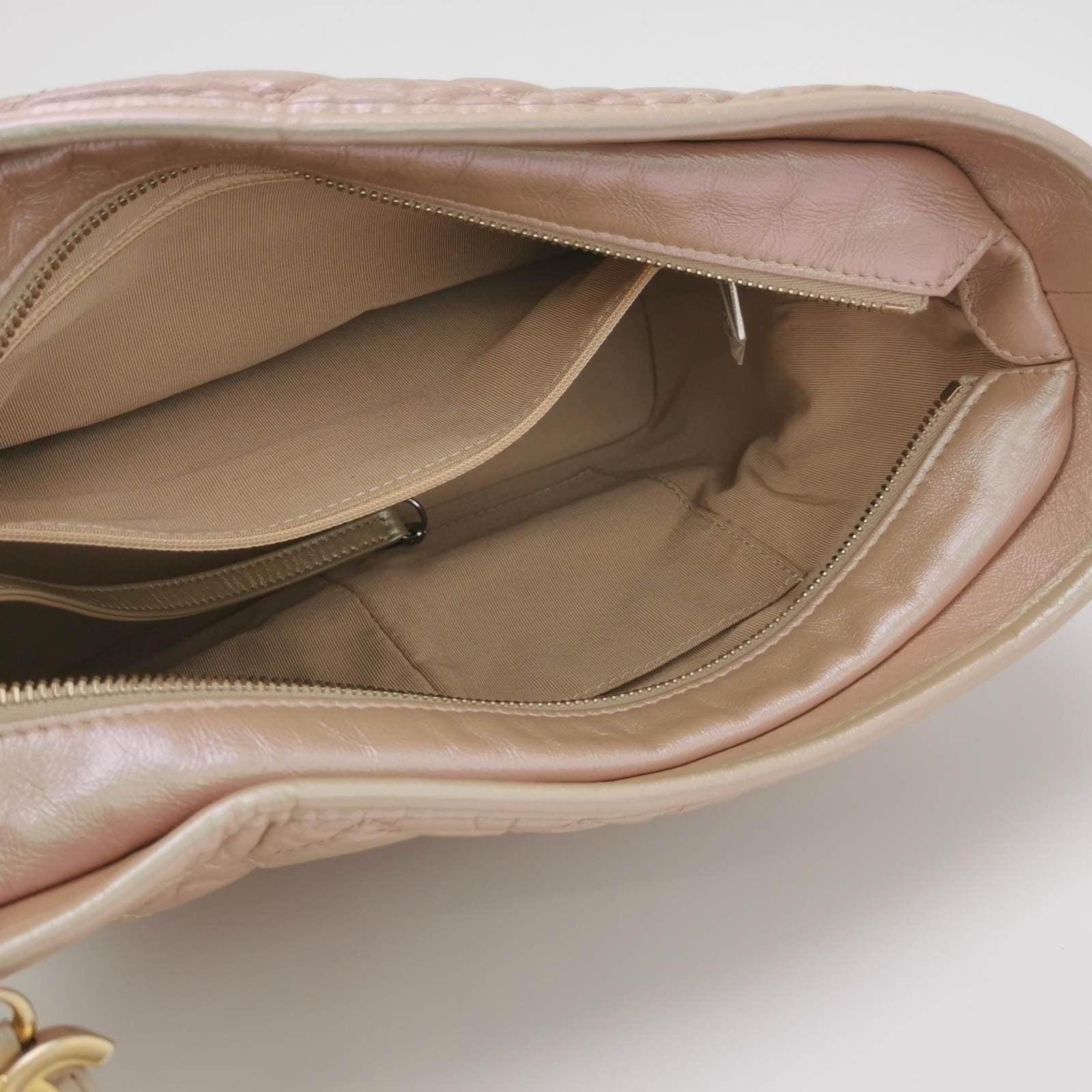 Chanel Gabrielle Hobo 2019 Iridescent Pink Leather Medium Crossbody Bag 1
