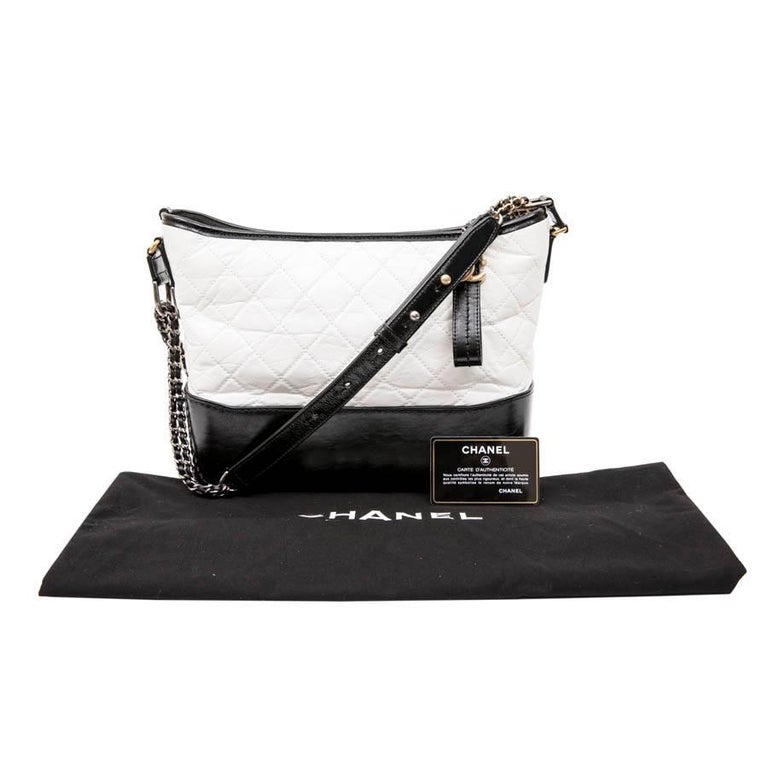 CHANEL Gabrielle 'Hobo' Bag in Aged White Quilted Leather and