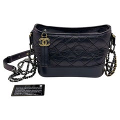CHANEL Gabrielle Hobo Bag Small Leather Shiny Colors Shoudler Bag