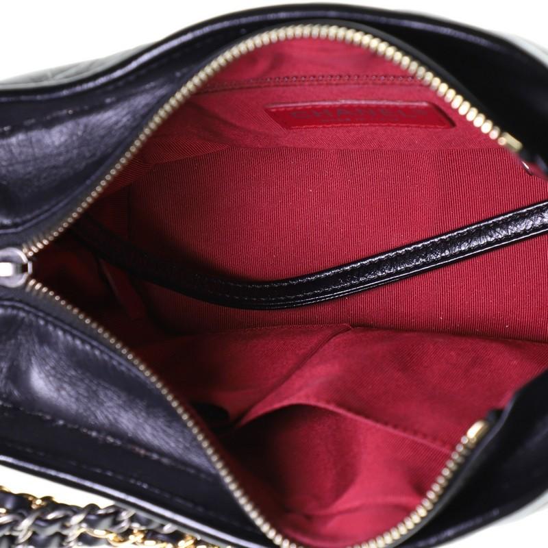 Black Chanel Gabrielle Hobo Chevron Aged Calfskin Small