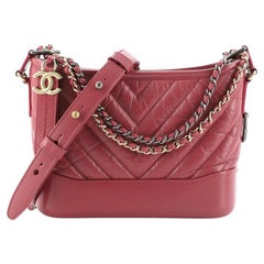 Chanel Gabrielle Hobo Chevron Aged Calfskin Small