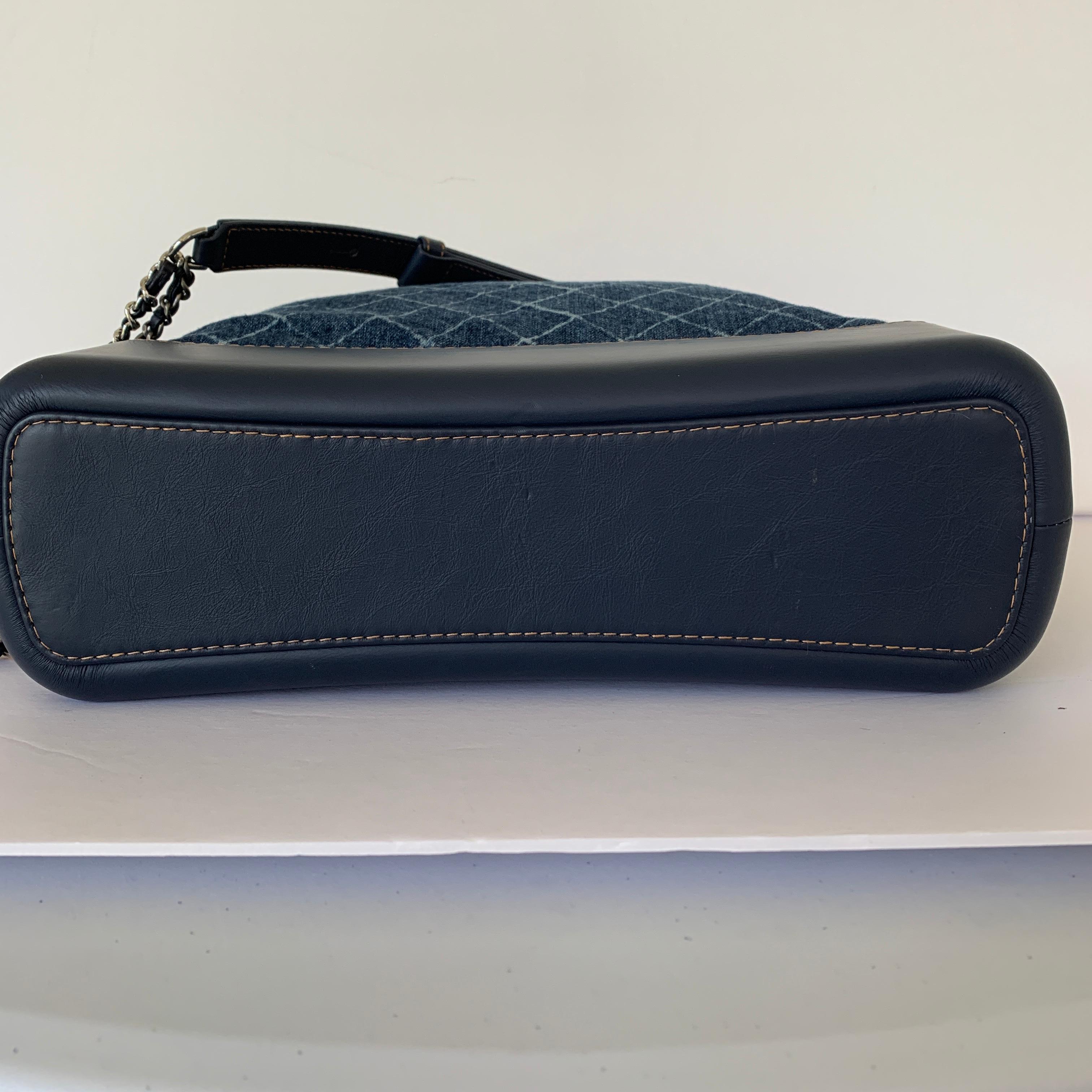 Chanel Gabrielle Hobo Denim Handbag Bag In Excellent Condition In West Chester, PA