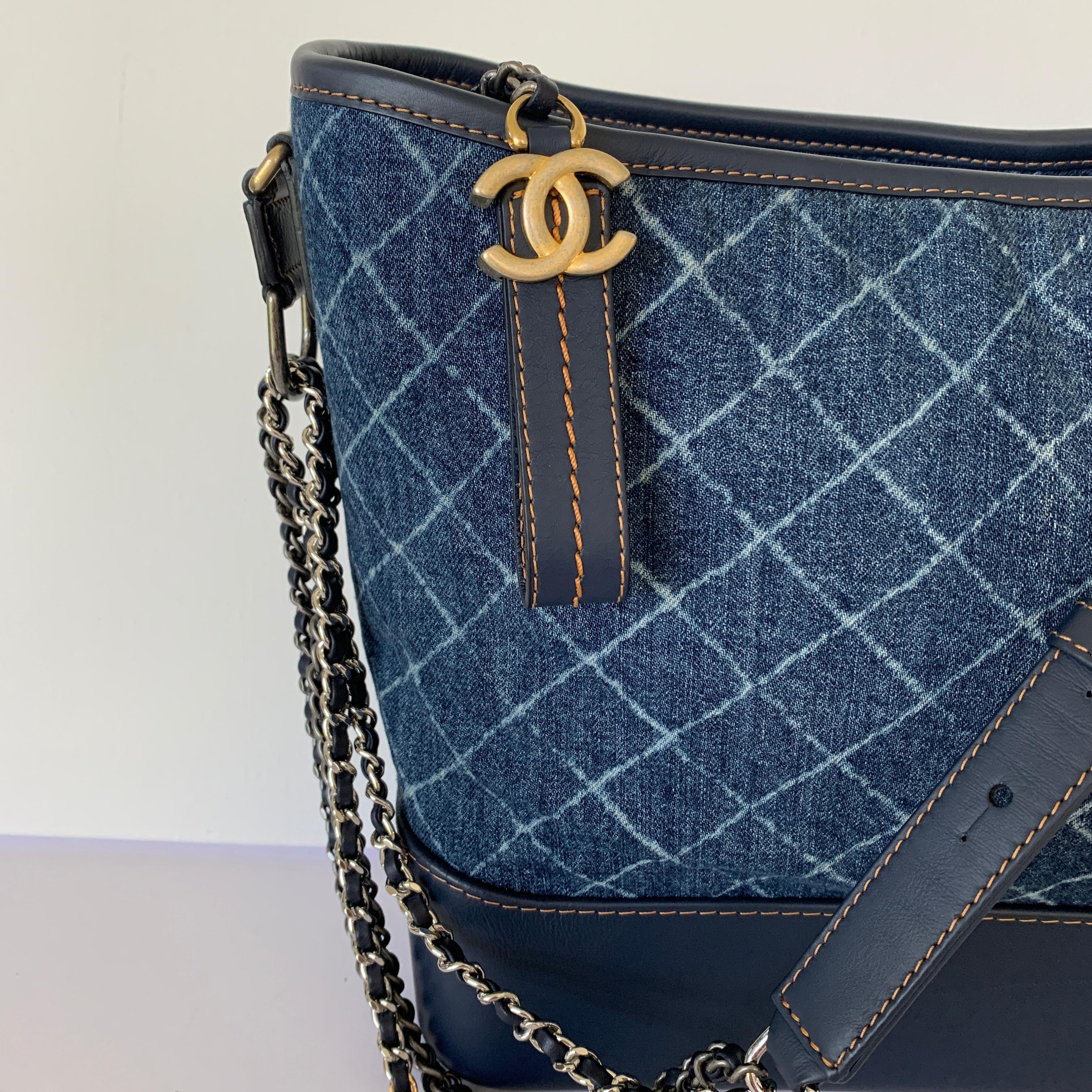 Chanel Gabrielle Hobo Denim Handbag Bag  2