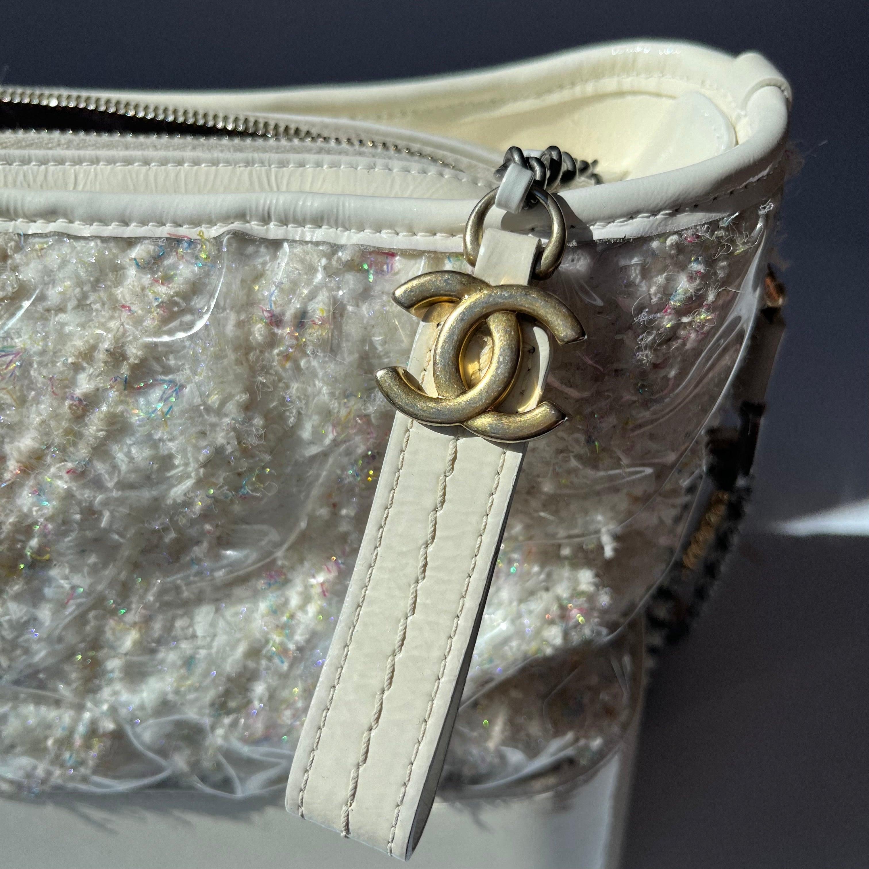 Chanel Gabrielle Hobo Medium White Tweed with PVC, 2018-2019 9