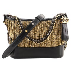 Petit sac hobo Chanel Gabrielle en tissu et cuir peints