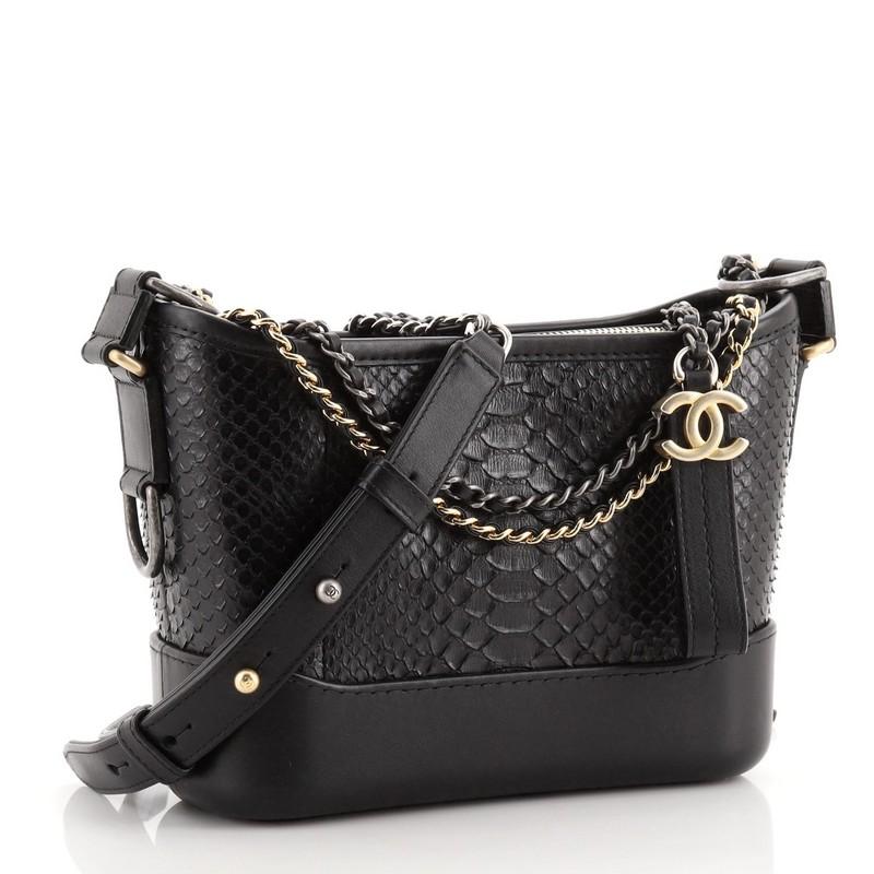 Chanel Gabrielle Hobo Python Klein (Schwarz)