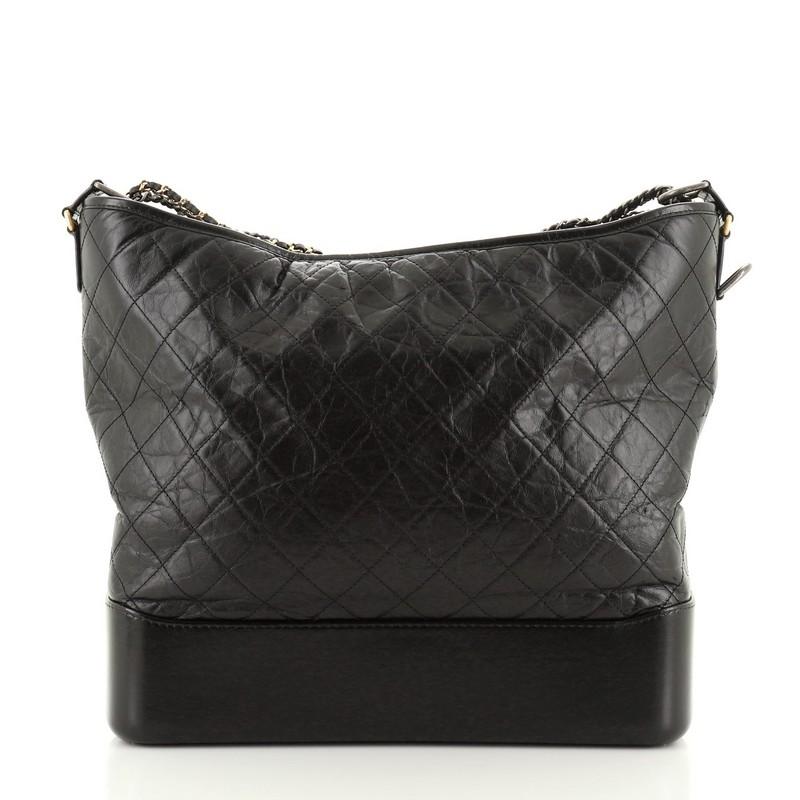 Black Chanel Gabrielle Hobo Quilted Aged Calfskin Maxi