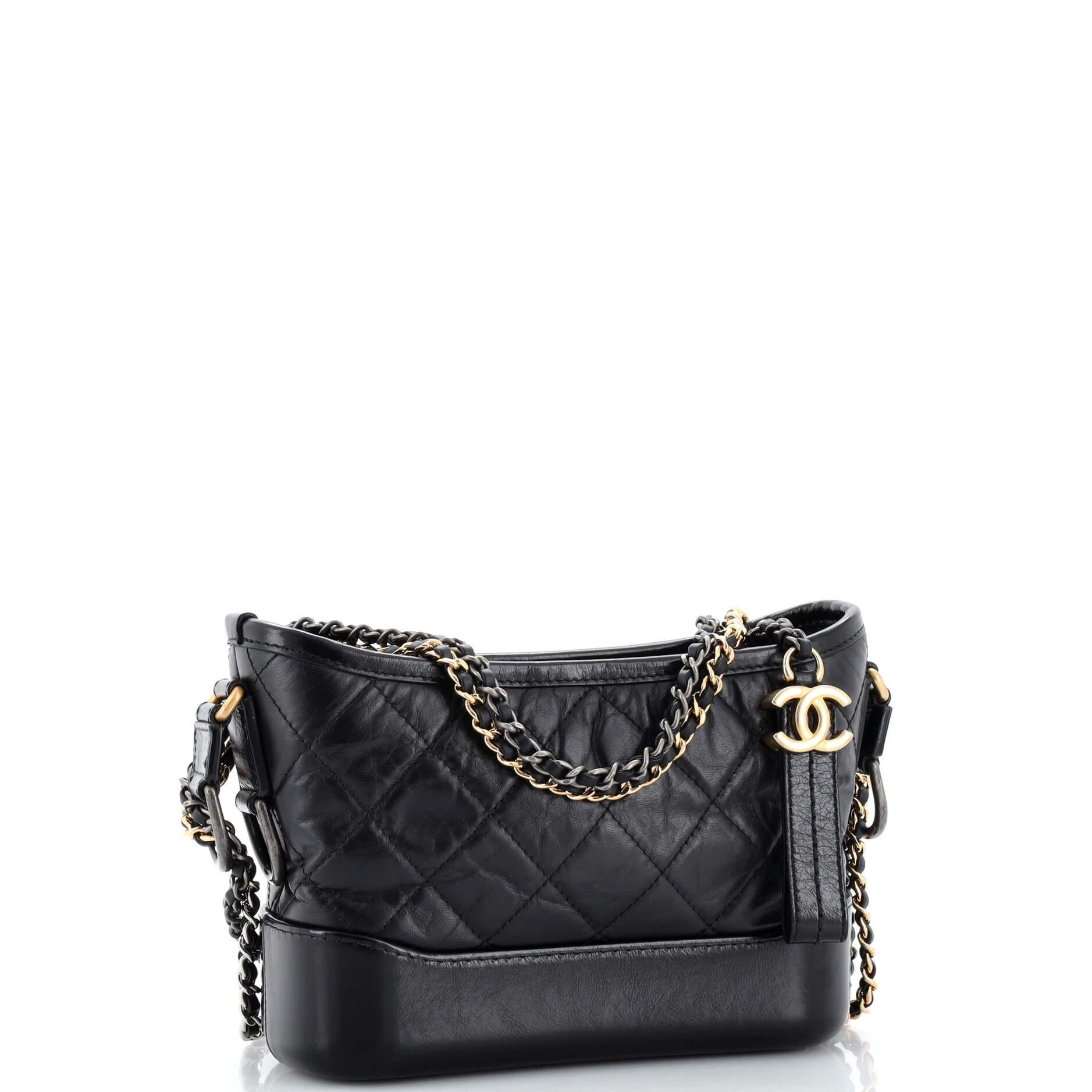 Chanel Gabrielle Hobo Quilted Aged Calfskin Small In Good Condition In NY, NY