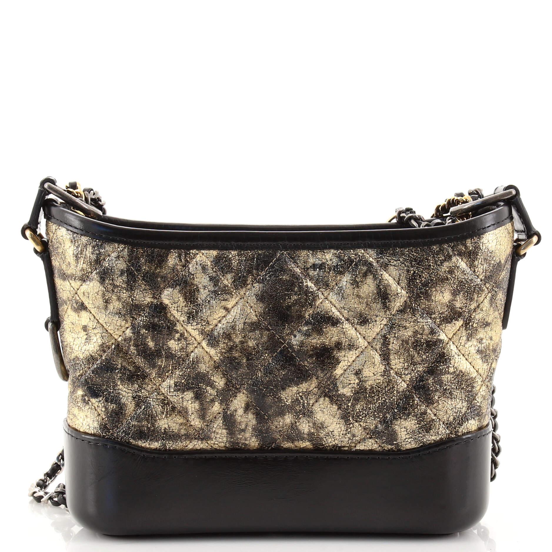 Chanel Gabrielle Hobo Quilted Crumpled Goatskin Small In Good Condition In NY, NY