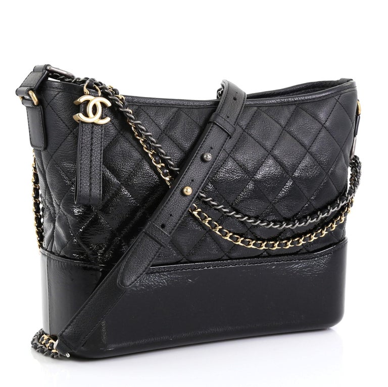 CHANEL GABRIELLE BAG BY CHANEL HOBO Black Patent leather ref