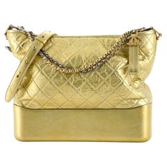 Chanel Gabrielle Hobo Quilted Metallic Aged Calfskin Large