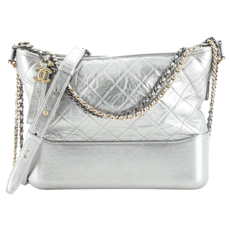 Chanel Gabrielle Hobo Quilted Metallic Aged Calfskin Medium at 1stDibs
