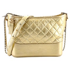 Chanel Gabrielle Hobo Quilted Metallic Aged Calfskin Medium
