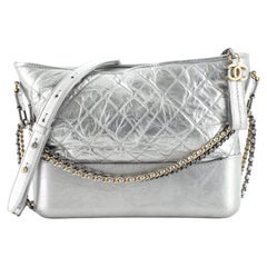 Chanel Gabrielle Hobo Quilted Metallic Aged Calfskin Medium