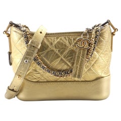 Chanel Gabrielle Hobo Quilted Metallic Aged Calfskin Small