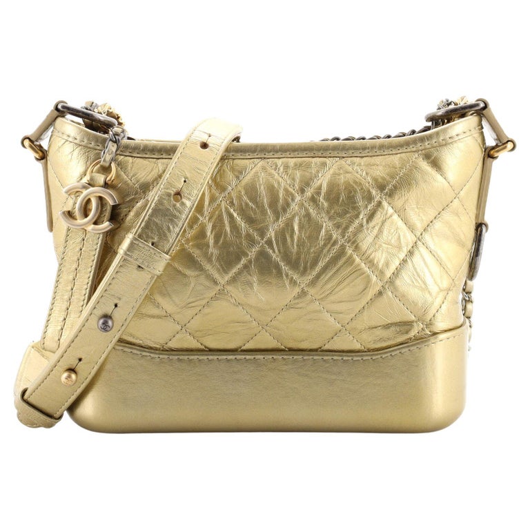Chanel Gabrielle Hobo Quilted Metallic Aged Calfskin Small at 1stDibs