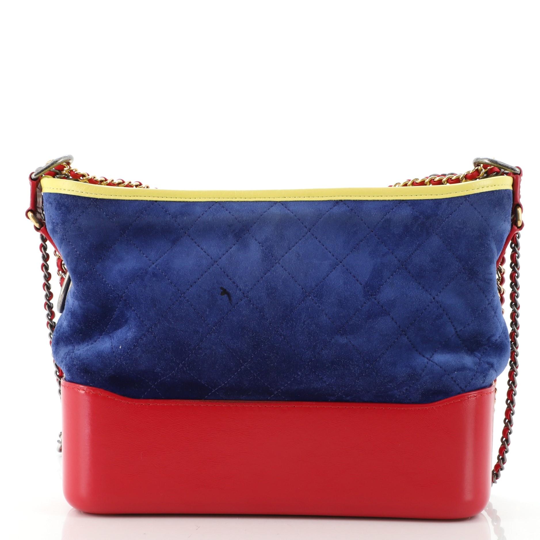 Chanel Gabrielle Hobo Gestepptes Wildleder Medium (Braun)