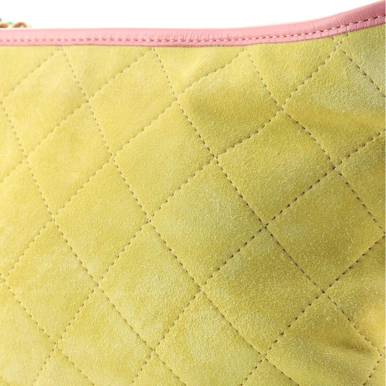 Chanel Gabrielle Hobo Quilted Suede Medium Green 1518641