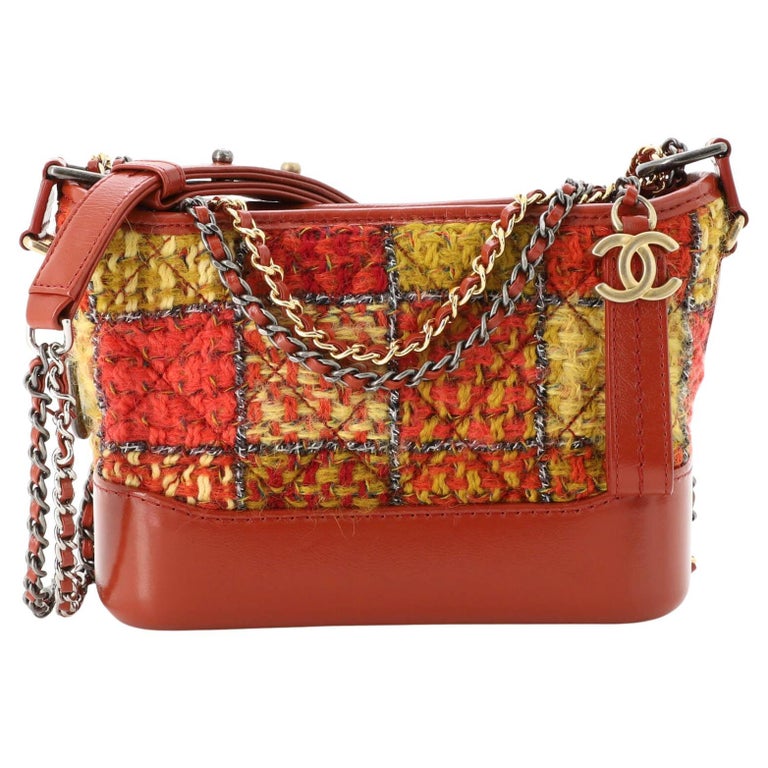 Chanel Gabrielle Hobo Quilted Tweed and Calfskin Small For Sale at 1stDibs