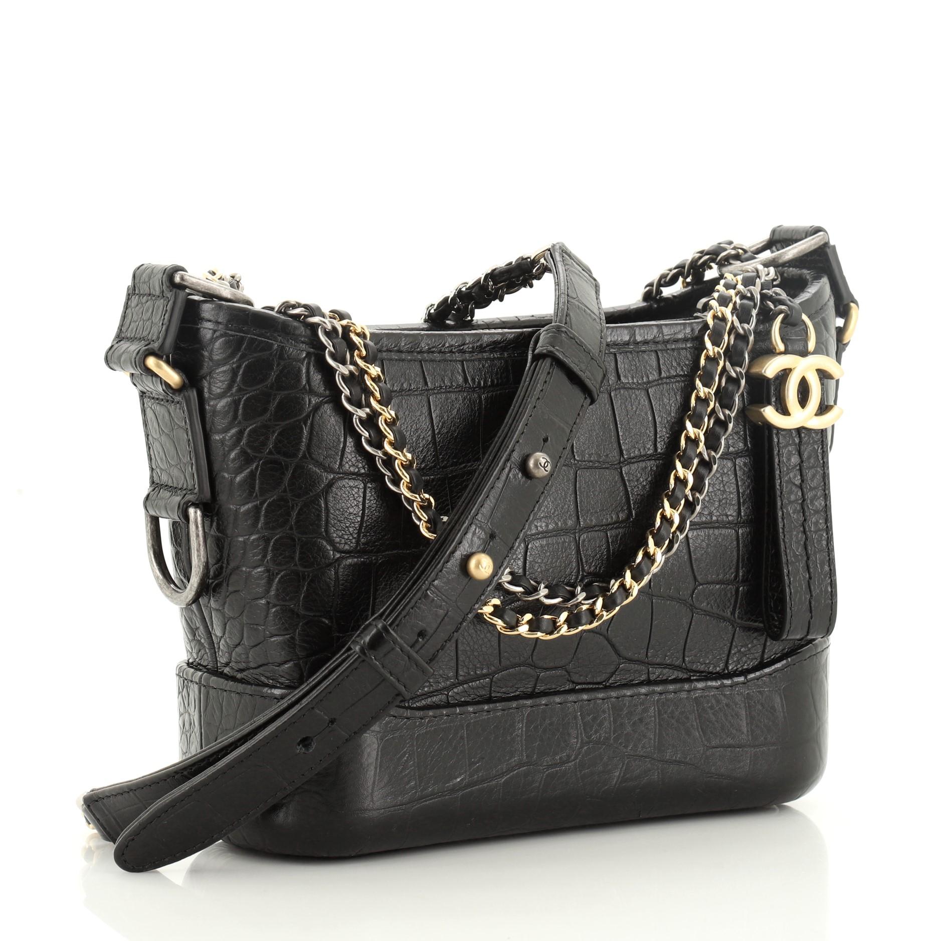 Chanel croc embossed gabrielle discount