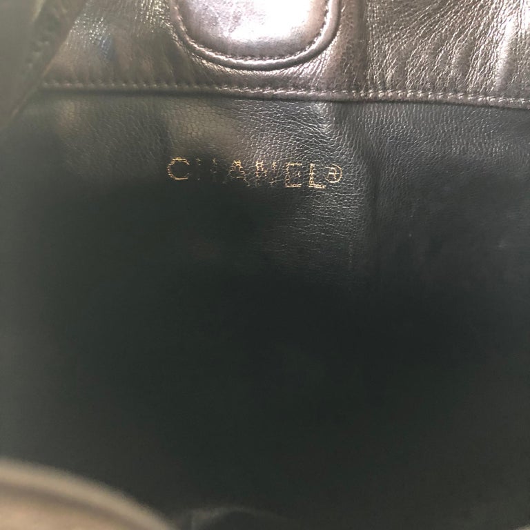 Chanel Gabrielle Lambskin CC Drawstring Dark Brown Backpack  display picture 1