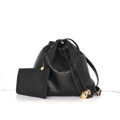 Chanel Gabrielle Lambskin CC Drawstring Dark Brown Backpack Bag