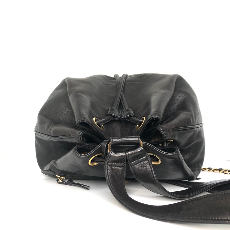 Chanel Gabrielle Lambskin CC Drawstring Dark Brown Backpack Bag Chanel Gabrielle Lambskin CC Drawstring Dark Brown Backpack  main image 3