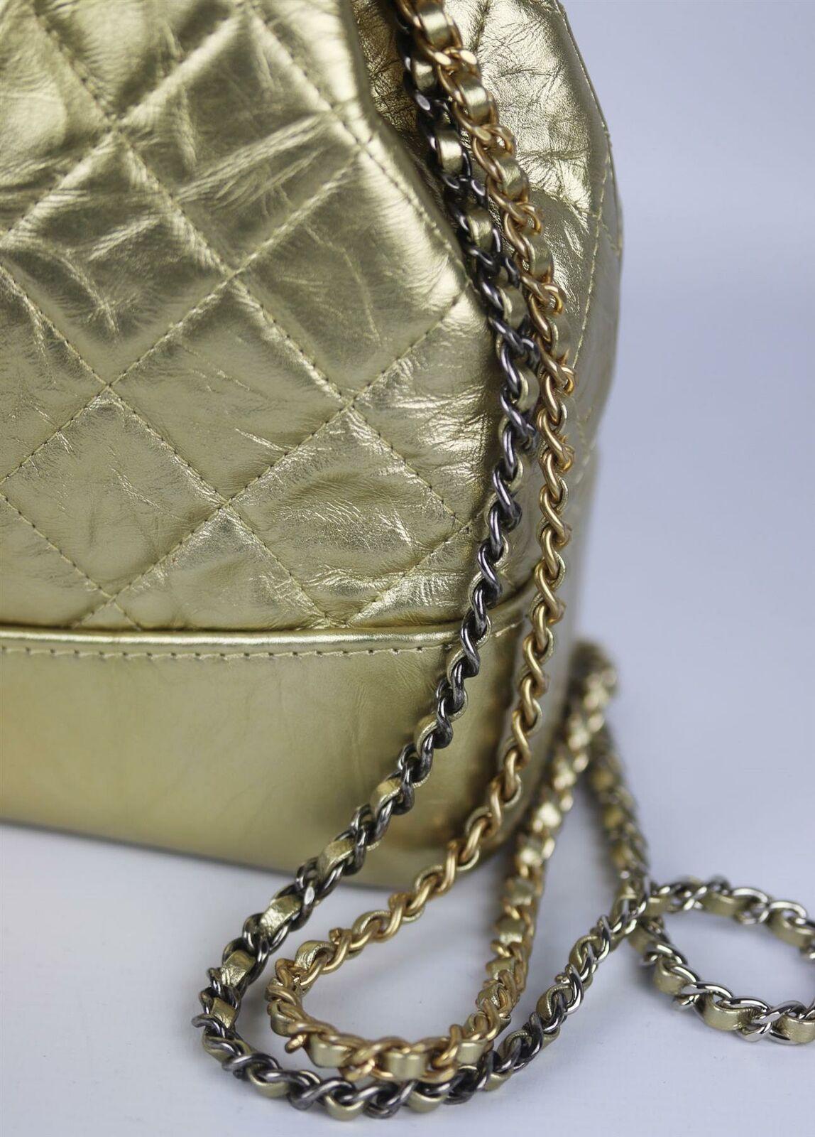 Chanel Gabrielle Medium Metallic Quilted Age Calfskin Backpack 2
