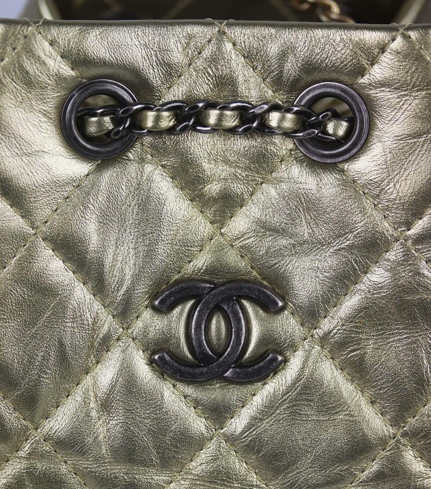 Chanel Gabrielle Medium Metallic Quilted Age Calfskin Backpack 3