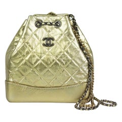 Chanel Gabrielle Medium Metallic Quilted Age Calfskin Backpack
