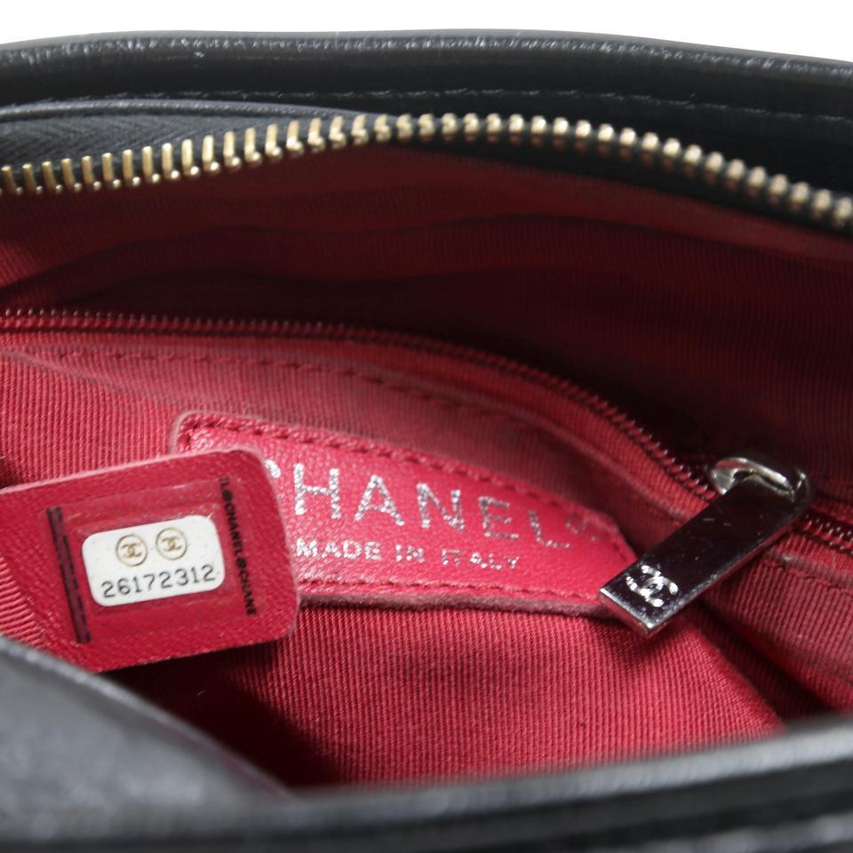 Chanel Chanel Gabrielle Mini Kettenlink Tweed zweifarbig CC-1109P-0007 Schwarzes Leder 8