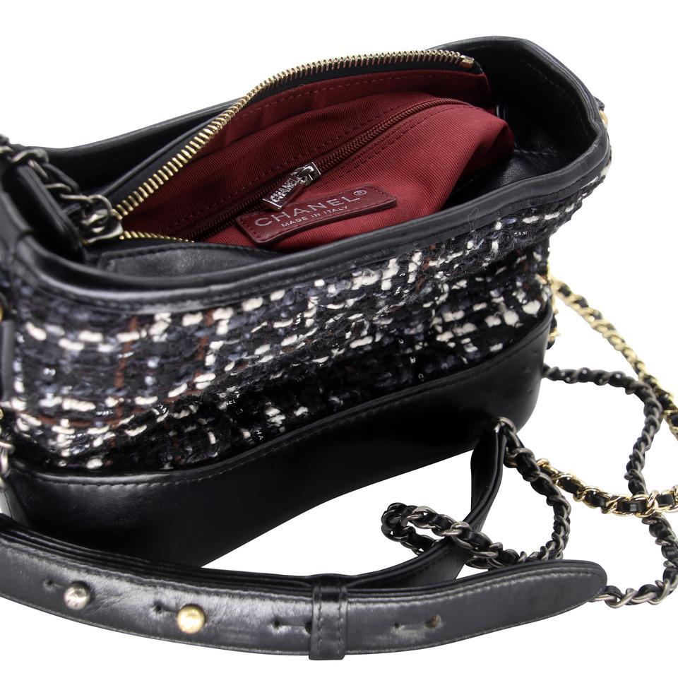 Chanel Gabrielle Mini Chainlink Two Tone CC-0806N-0001 Tweed Cross Body Bag For Sale 2