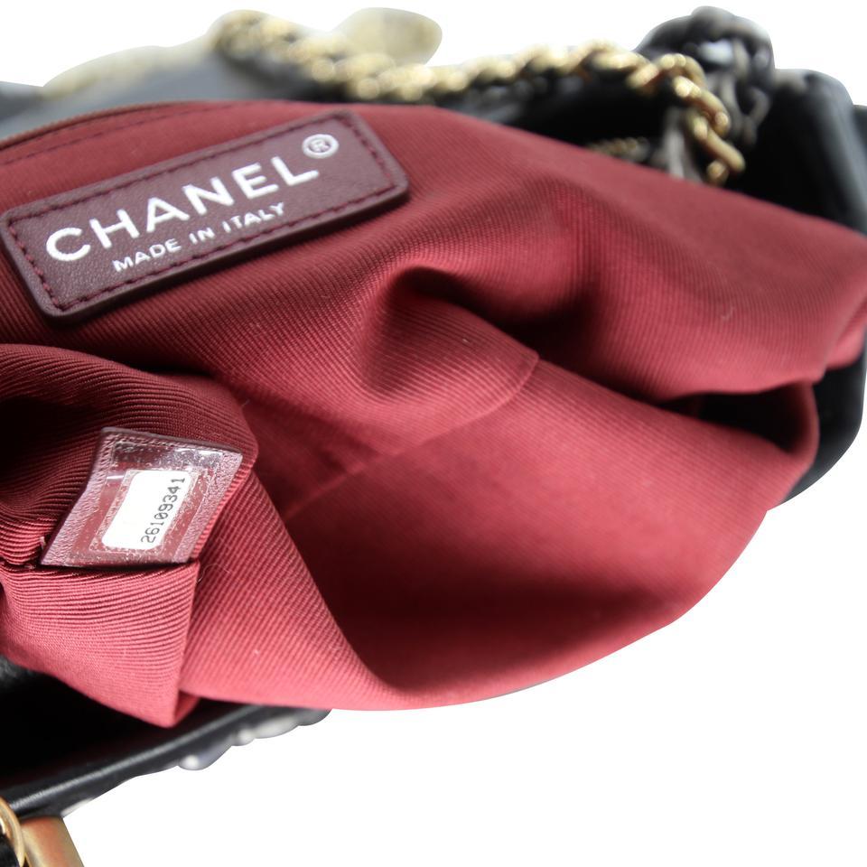 Sac à bandoulière Chanel Gabrielle en tweed bicolore CC-0806N-0001 avec maillons en chaîne  en vente 7