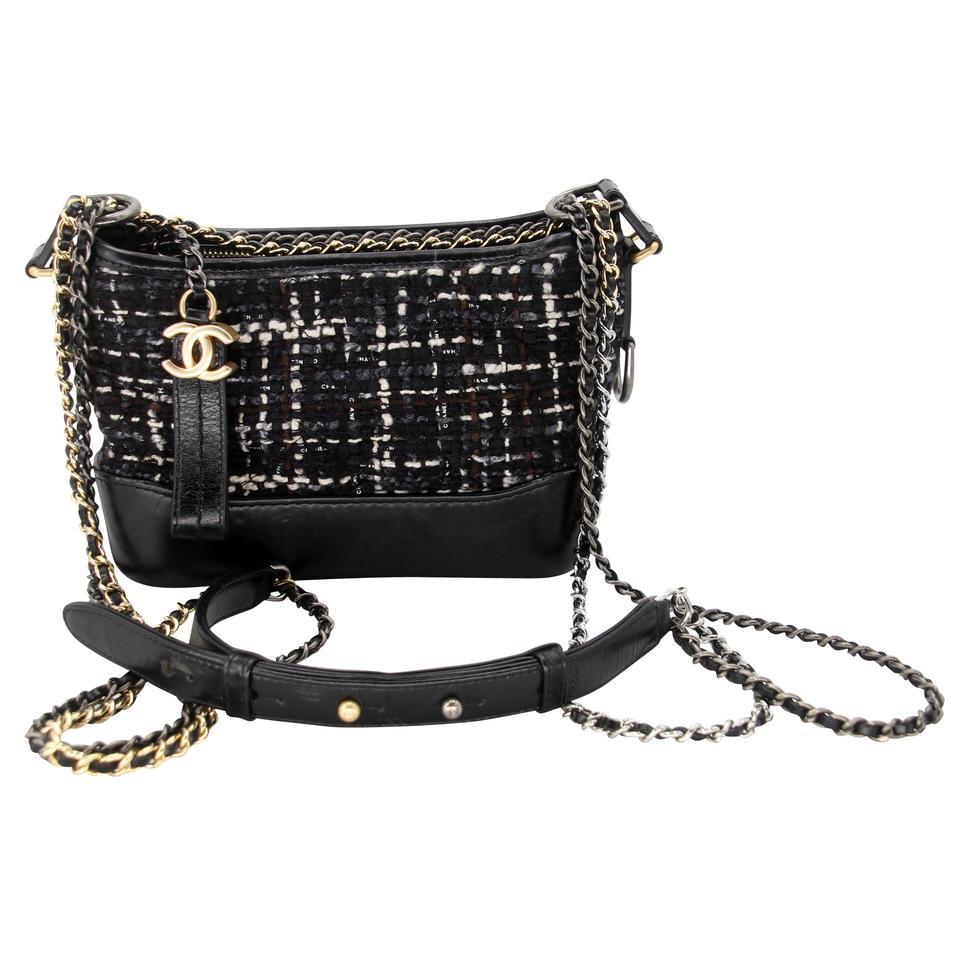 New-Chanel Mini Gabrielle shoulder bag in black calf embossed in crocodile  style at 1stDibs