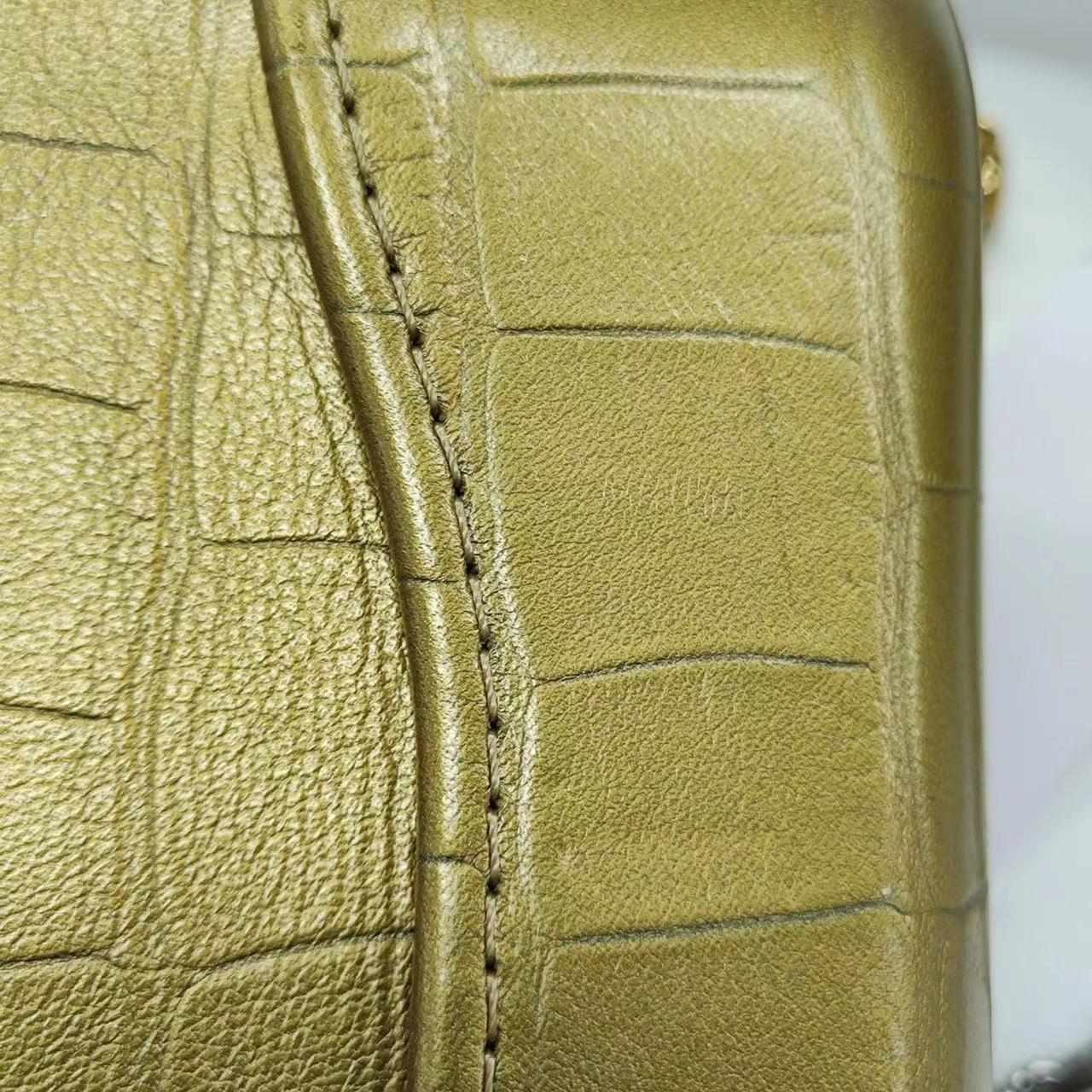 Chanel Gabrielle Mini Gold Crocodile Embossed Calfskin Leather Crossbody Bag 8