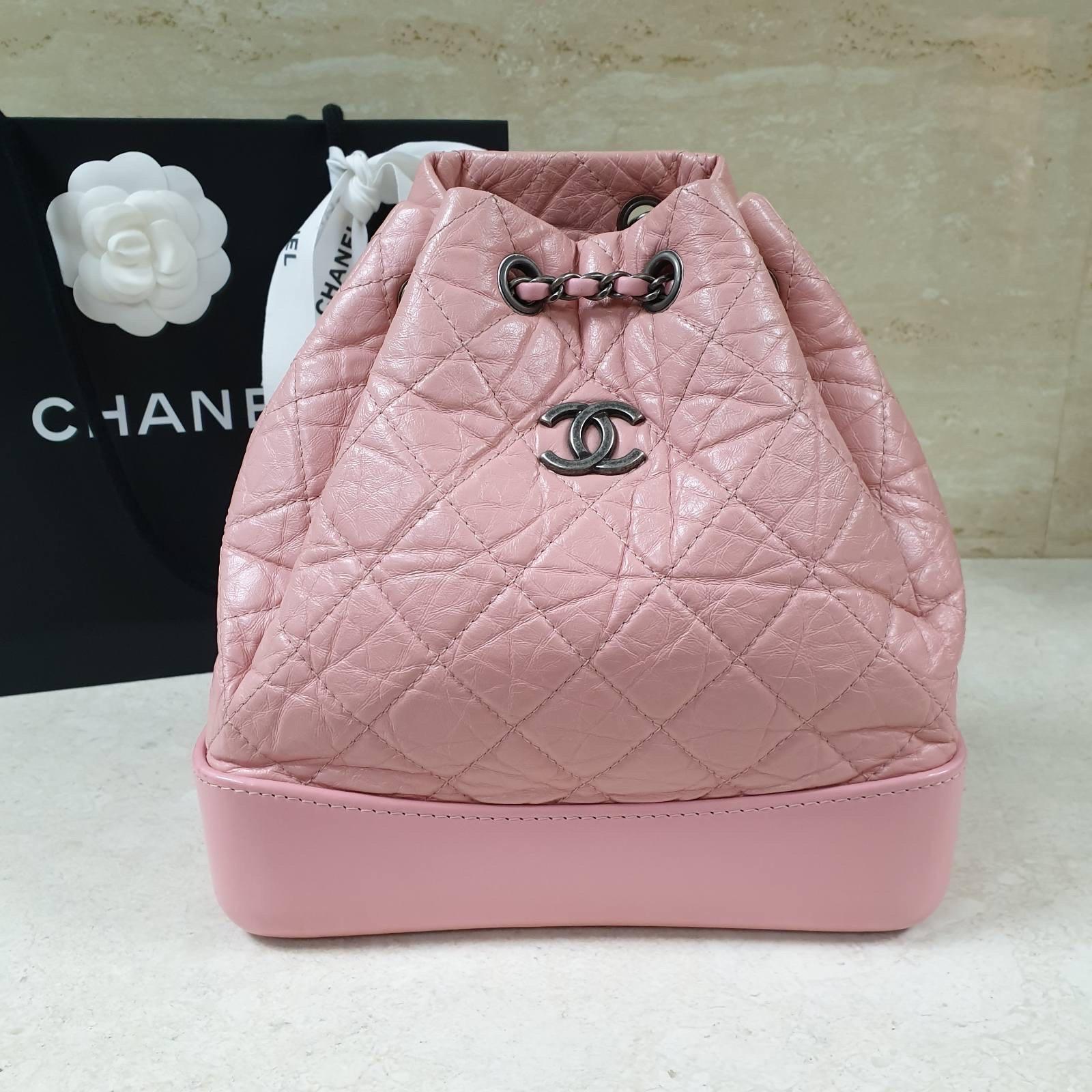 Chanel Gabrielle Pink Aged Backpack 6