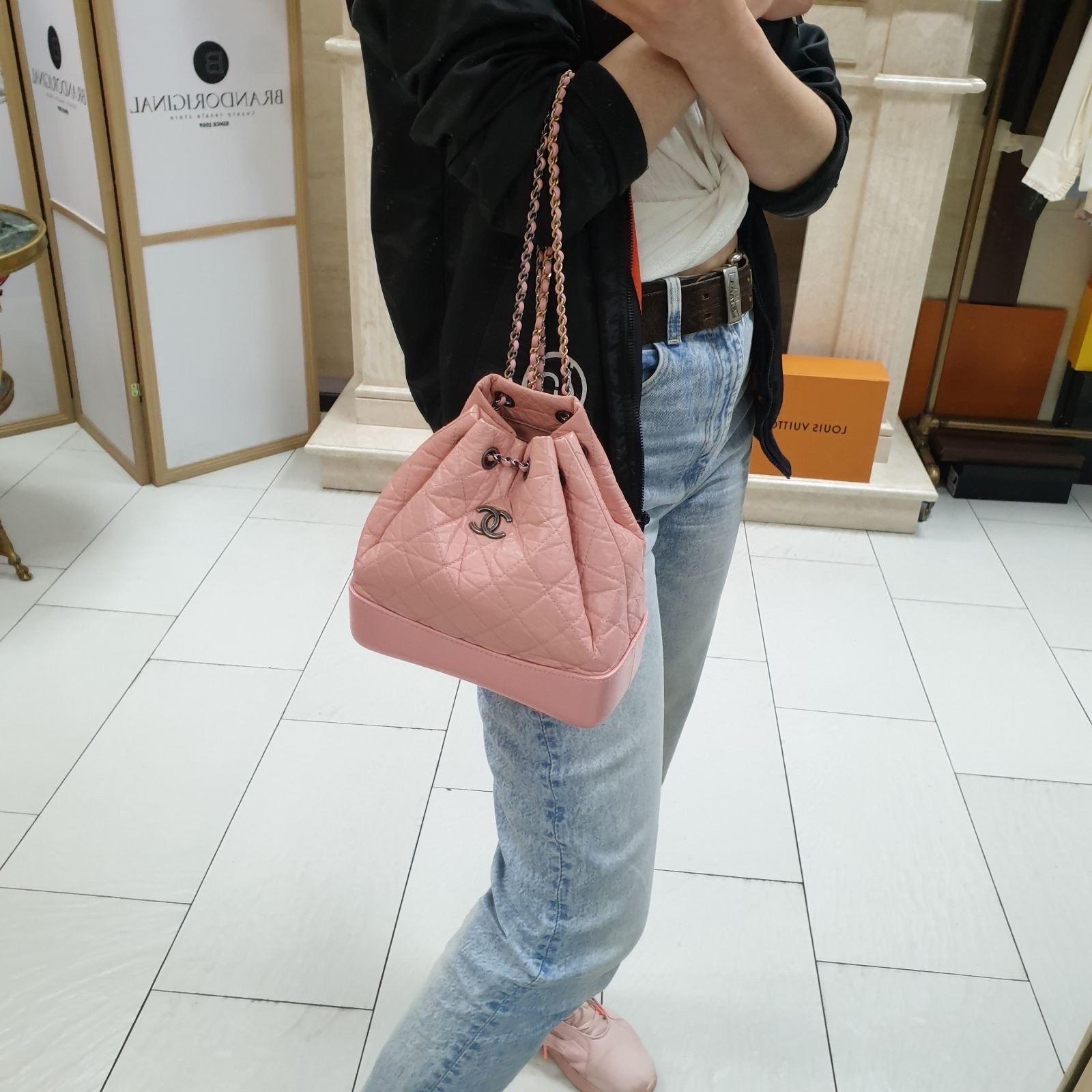 Chanel Gabrielle Pink Aged Backpack 7