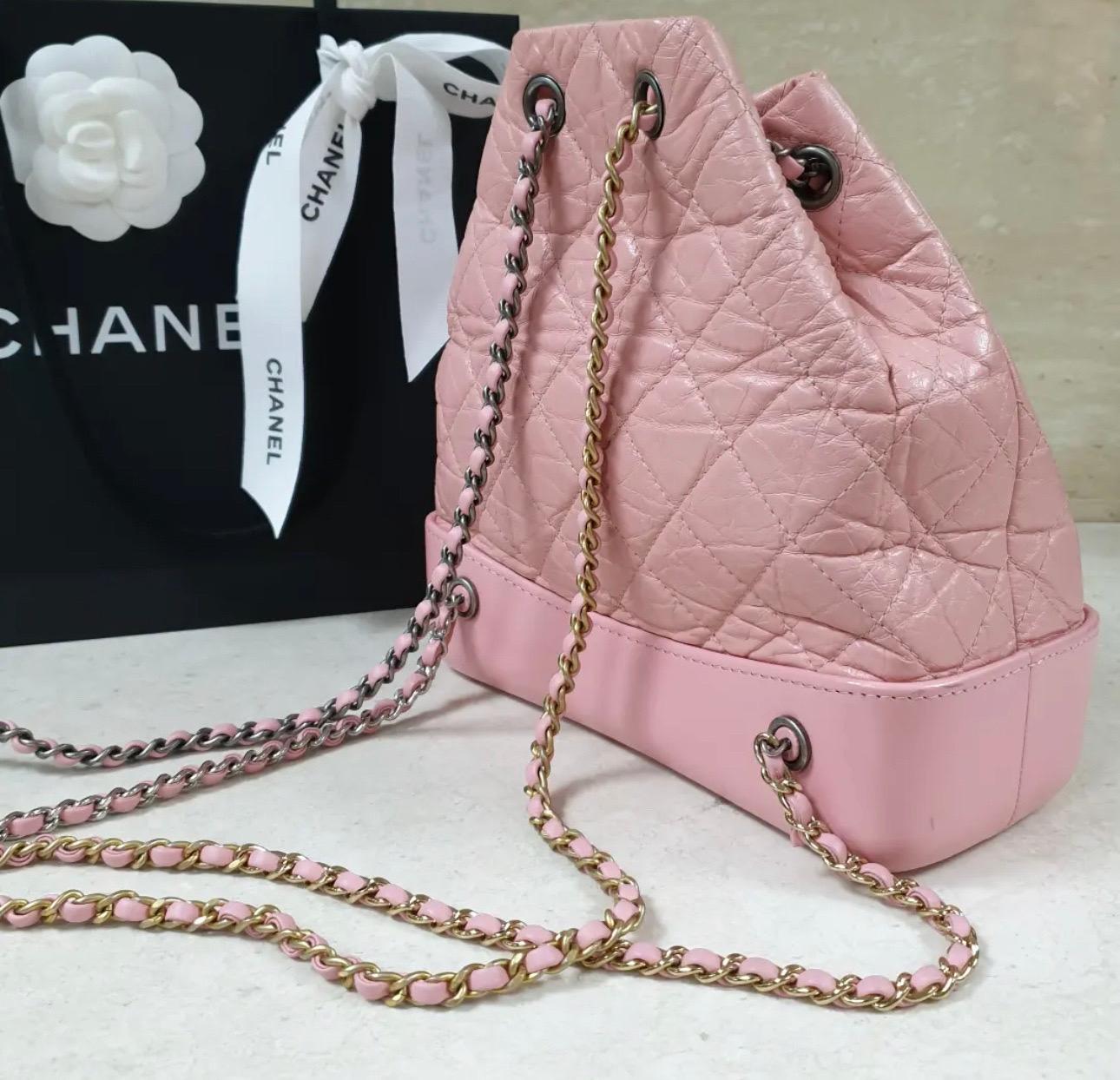 Chanel Gabrielle Pink Aged Backpack 2