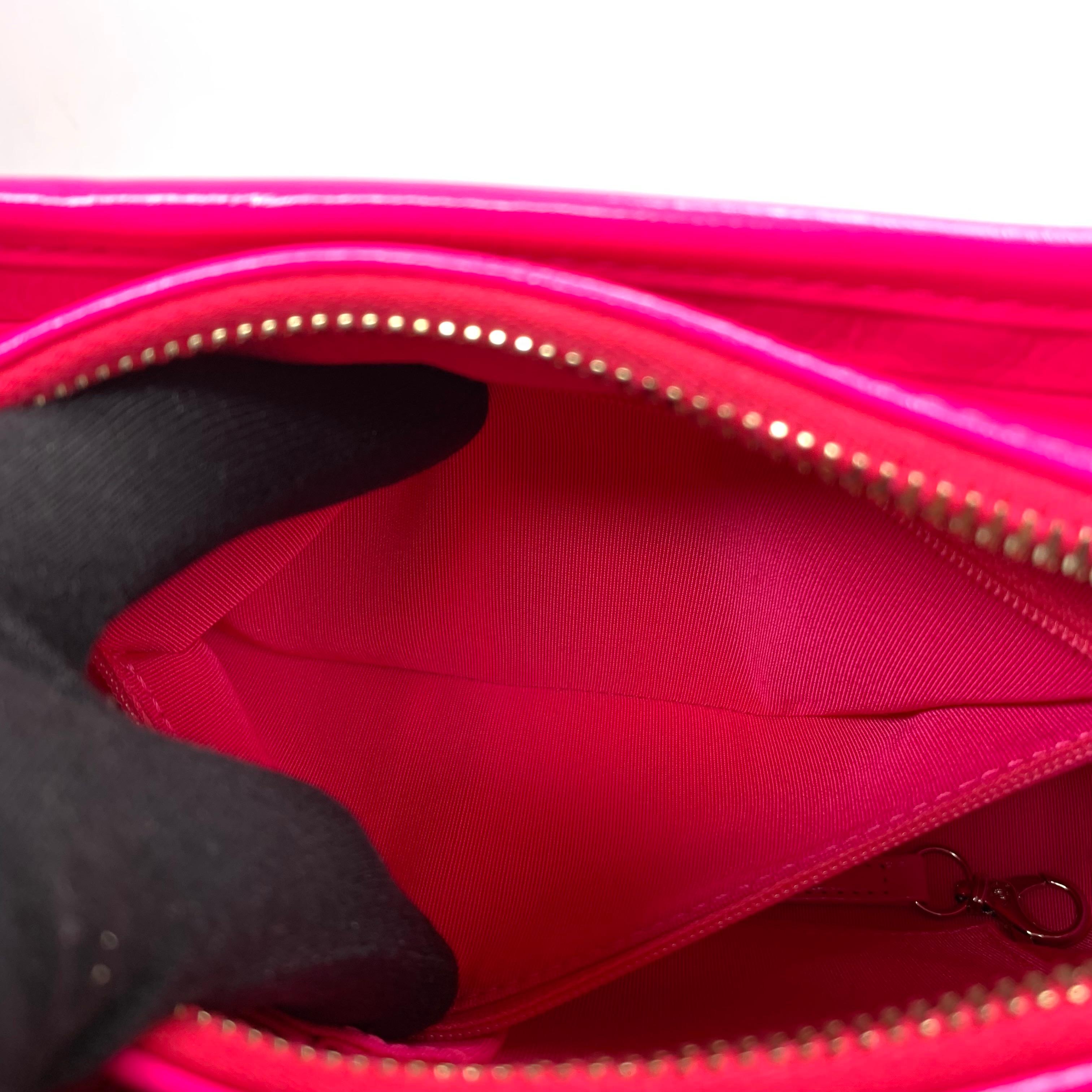 Chanel Gabrielle Pink Calfskin with Mixed Hardware Small For Sale 11