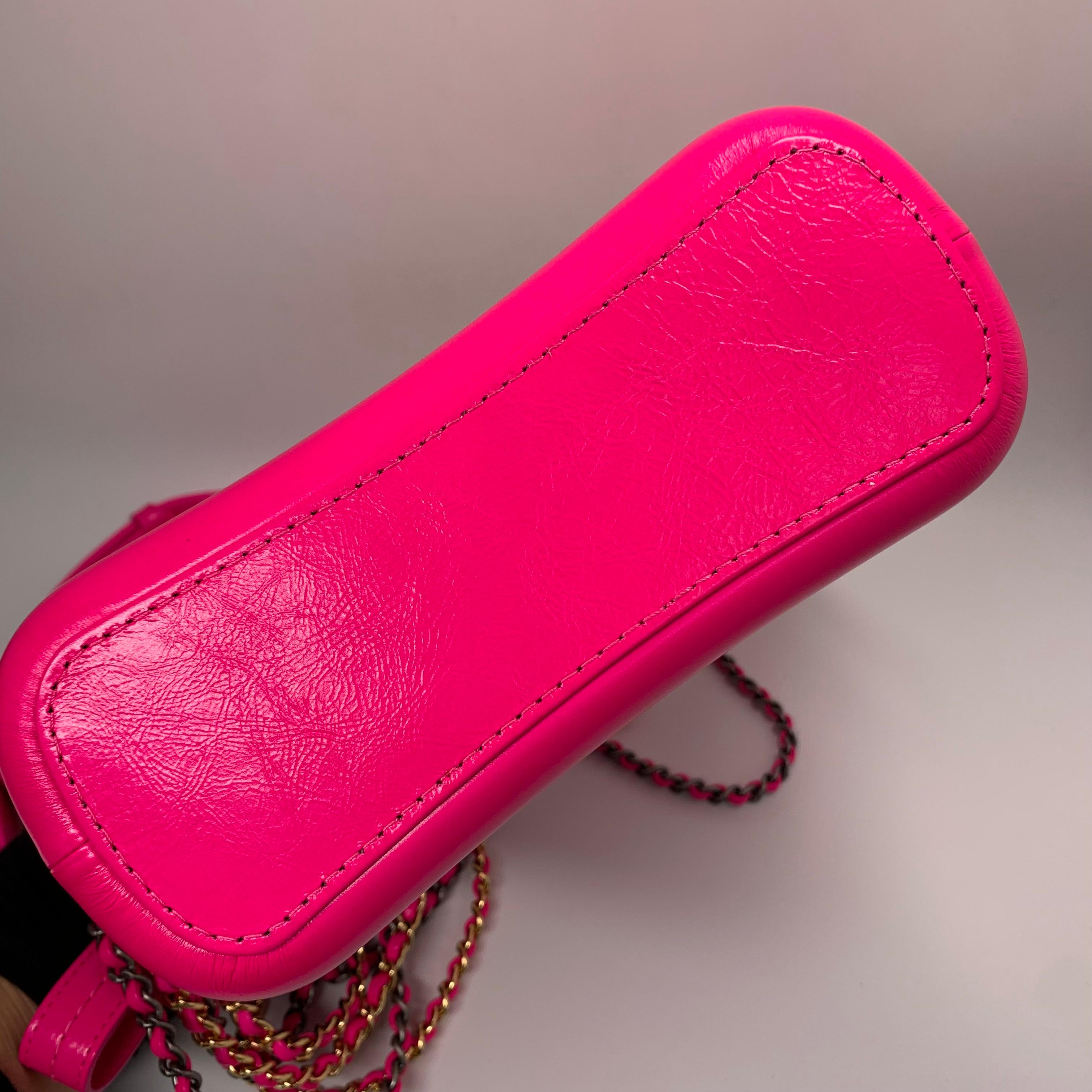 Chanel Gabrielle Pink Calfskin with Mixed Hardware Small For Sale 3