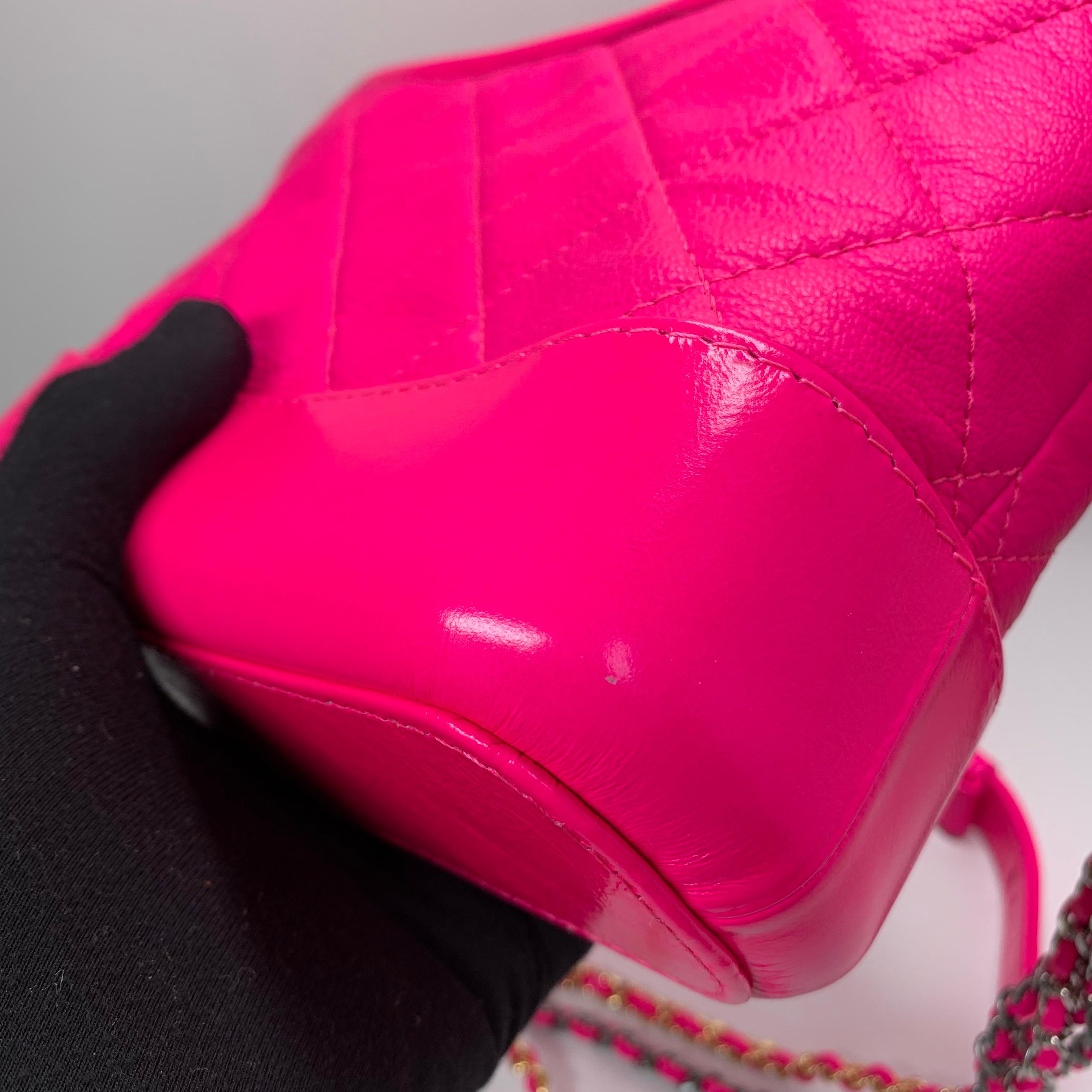 Chanel Gabrielle Pink Calfskin with Mixed Hardware Small For Sale 5