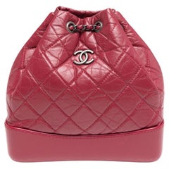 Used Chanel Gabrielle Red Backpack