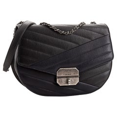 Chanel Gabrielle Saddle Crossbody Bag Chevron Goatskin Small