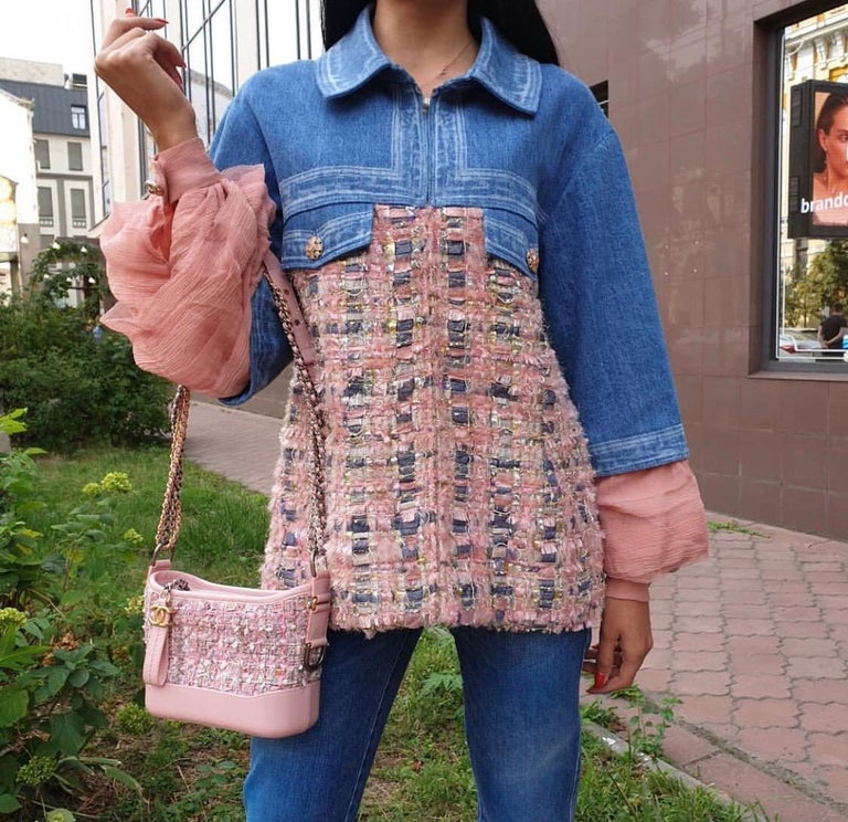 Chanel CHANEL Gabriel de Chanel Hobo Shoulder Bag Tweed Pink P11124 – NUIR  VINTAGE